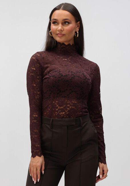Bordeaux NEO NOIR Top LIZA LACEFLOWER BLOUSE - large