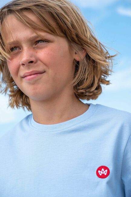 Lichtblauwe KRONSTADT T-shirt TIMMI KIDS ORGANIC/RECYCLED T-SHIRT - large