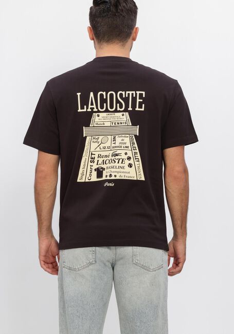 Zwarte LACOSTE T-shirt CLASSIC FIT BACK PRINT HEAVY JERSEY T-SHIRT - large