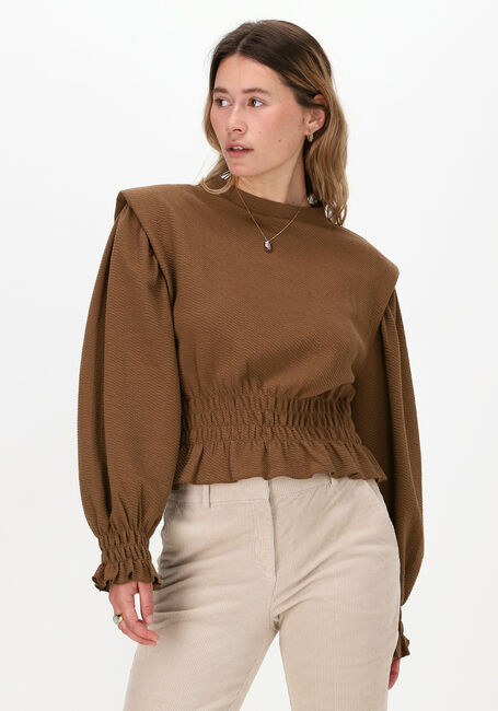 Bruine OBJECT Trui TAYLOR LS PULLOVER - large