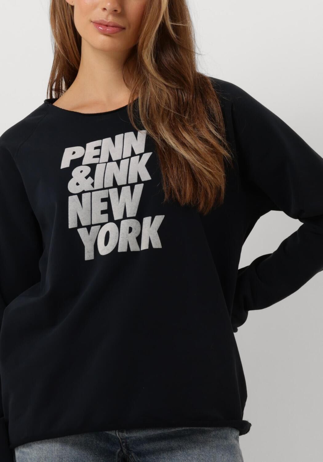 PENN & INK Dames Truien & Vesten 513 Sweater Print Zwart