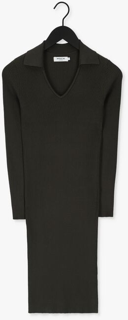 Donkergroene MSCH COPENHAGEN Midi jurk AGGIE HARIKE V NECK DRESS - large