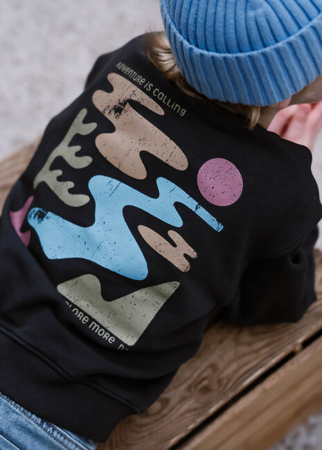 Zwarte DAILY7 Trui SWEATER OVERSIZED BACKPRINT - large