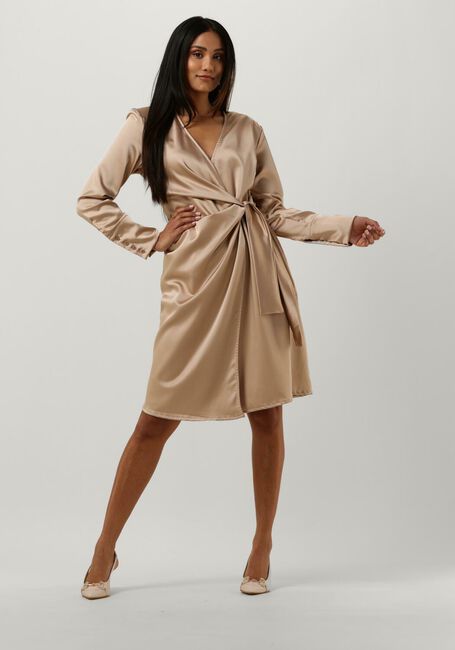 Beige NOTRE-V Mini jurk NV-BIJOU WRAP DRESS - large