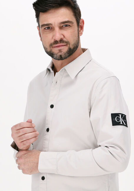 Zand CALVIN KLEIN Casual overhemd MONOGRAM BADGE SHIRT - large