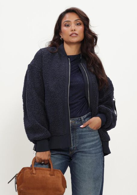Donkerblauwe MOS MOSH Jack MMEMELINE TEDDY JACKET - large