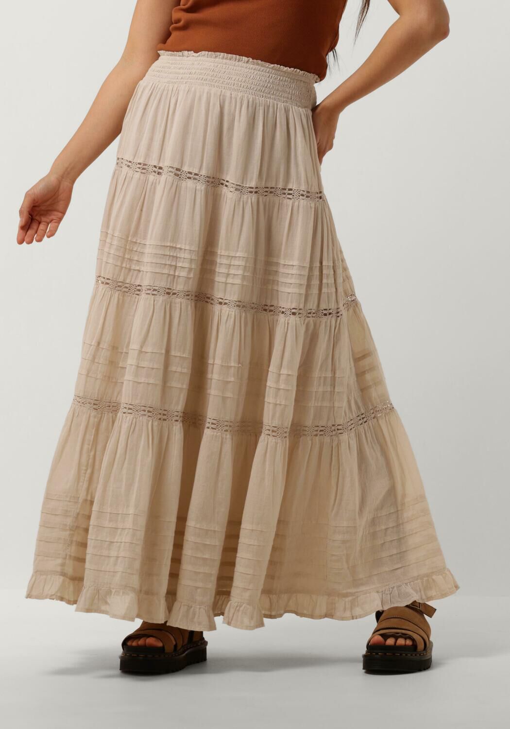NEO NOIR Zandkleurige Flair Voile Rok Felicia S Beige Dames