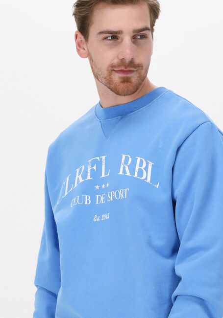 Blauwe COLOURFUL REBEL Sweater WASHED BASIC SWEAT - large