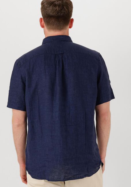Donkerblauwe TOMMY HILFIGER Casual overhemd PIGMENT DYED LINEN RF SHIRT S/S - large