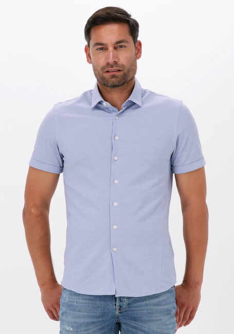 Lichtblauwe CAST IRON Casual overhemd SHORT SLEEVE SHIRT CF JERSEY PIQUE TEC - large
