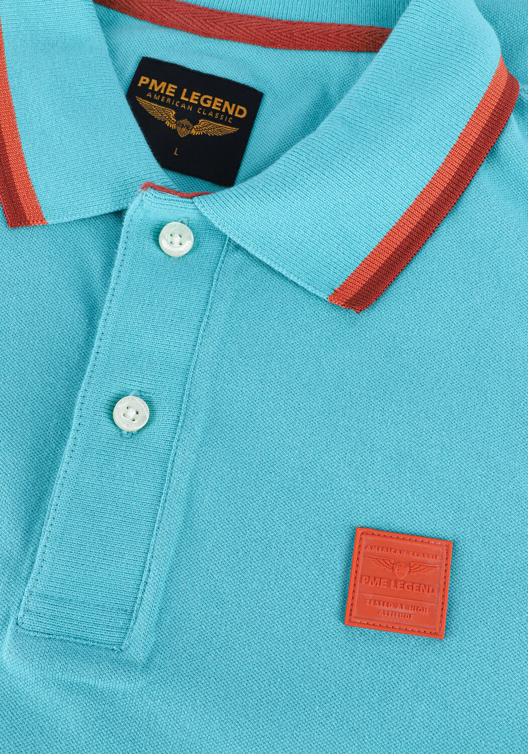 Lichtblauwe PME LEGEND Polo SHORT SLEEVE POLO STRETCH PIQUE - large