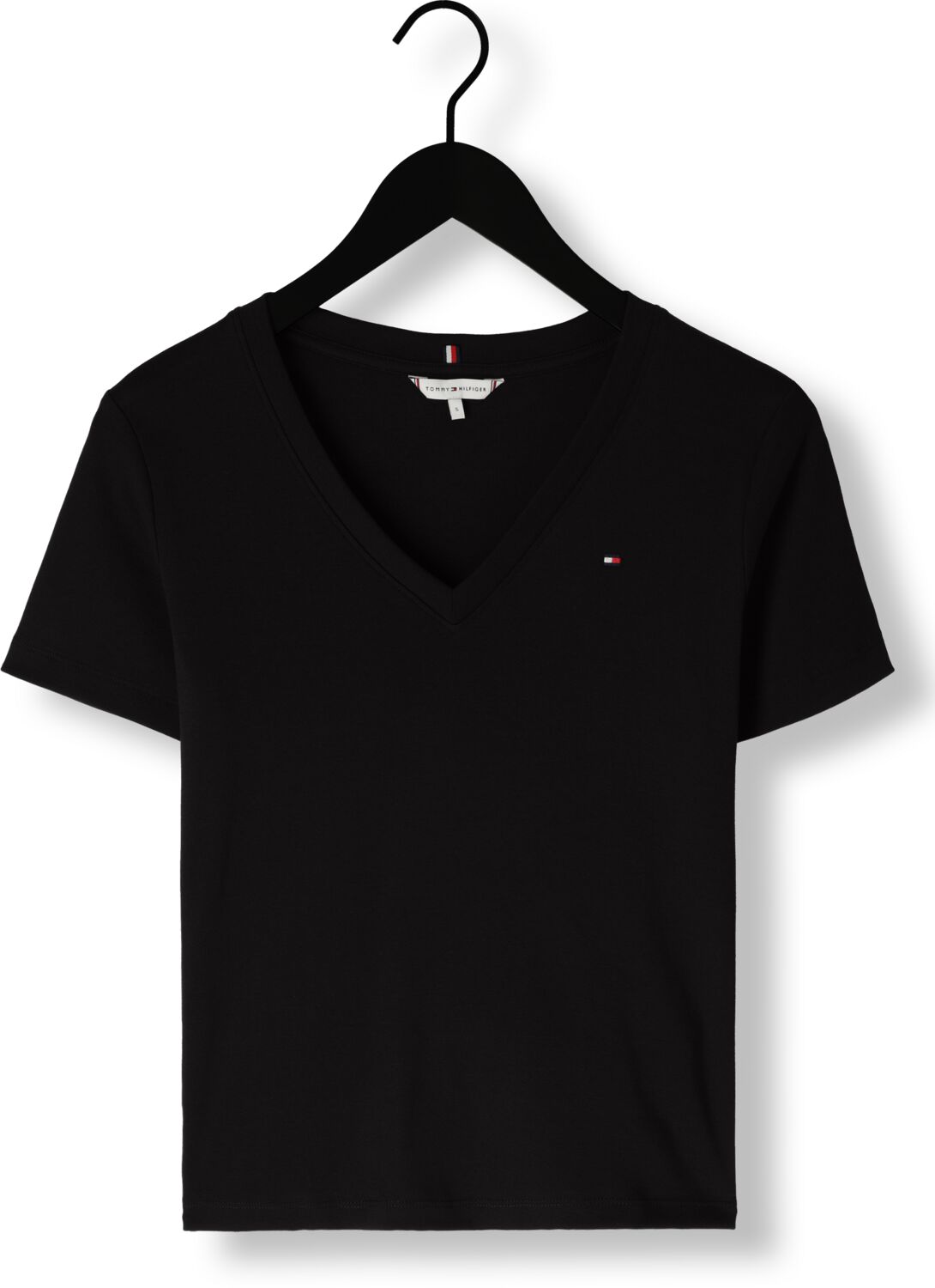 TOMMY HILFIGER Dames Tops & T-shirts New Slim Cody V-neck Ss Zwart