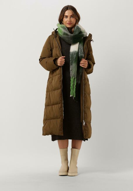 Olijf Y.A.S. Gewatteerde jas YASPUFFA LONG DOWN COAT - large