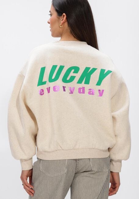 Beige BY-BAR Trui BIBI LUCKY EVERYDAY SWEATER - large