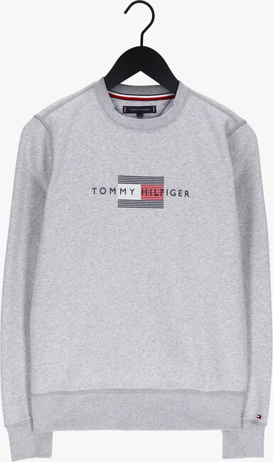 Lichtgrijze TOMMY HILFIGER Sweater LINES HILFIGER CREWNECK - large