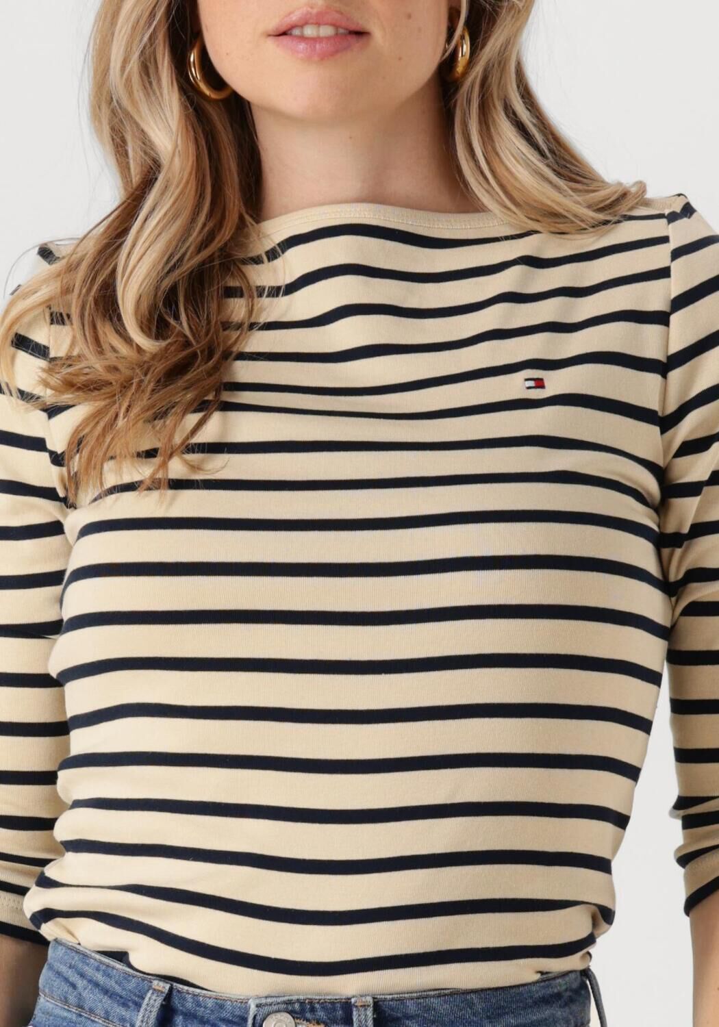 TOMMY HILFIGER Dames Tops & T-shirts Slim Cody Boat-nk 3 4slv Wit