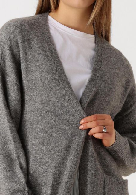 Grijze Y.A.S. Vest YASBALIS LS LONG KNIT CARDIGAN - large