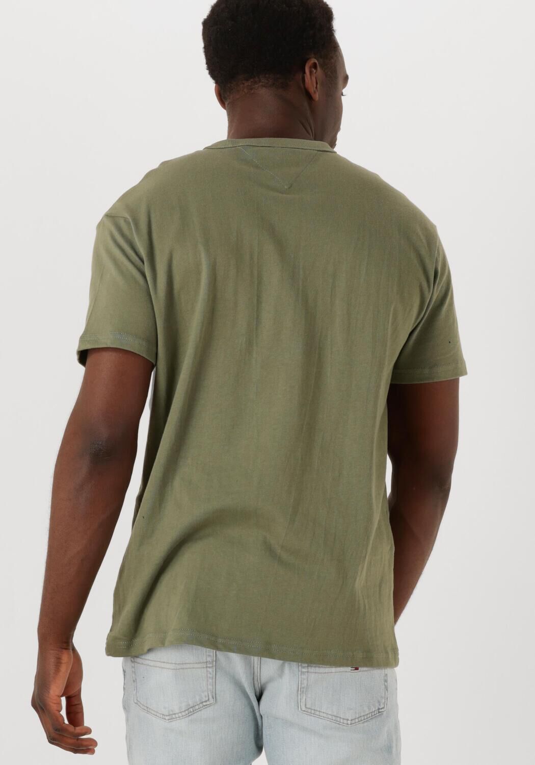 TOMMY JEANS Heren Polo's & T-shirts Tjm Rlx Linear Logo Tee Groen