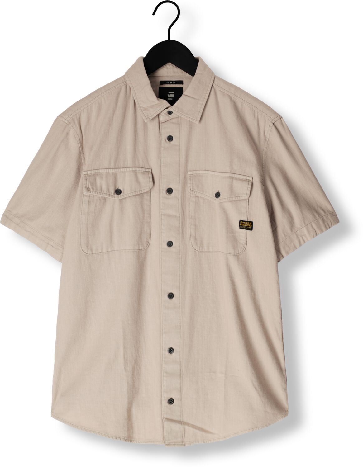 G-STAR RAW Heren Overhemden Marine Slim Shirt S\s Taupe