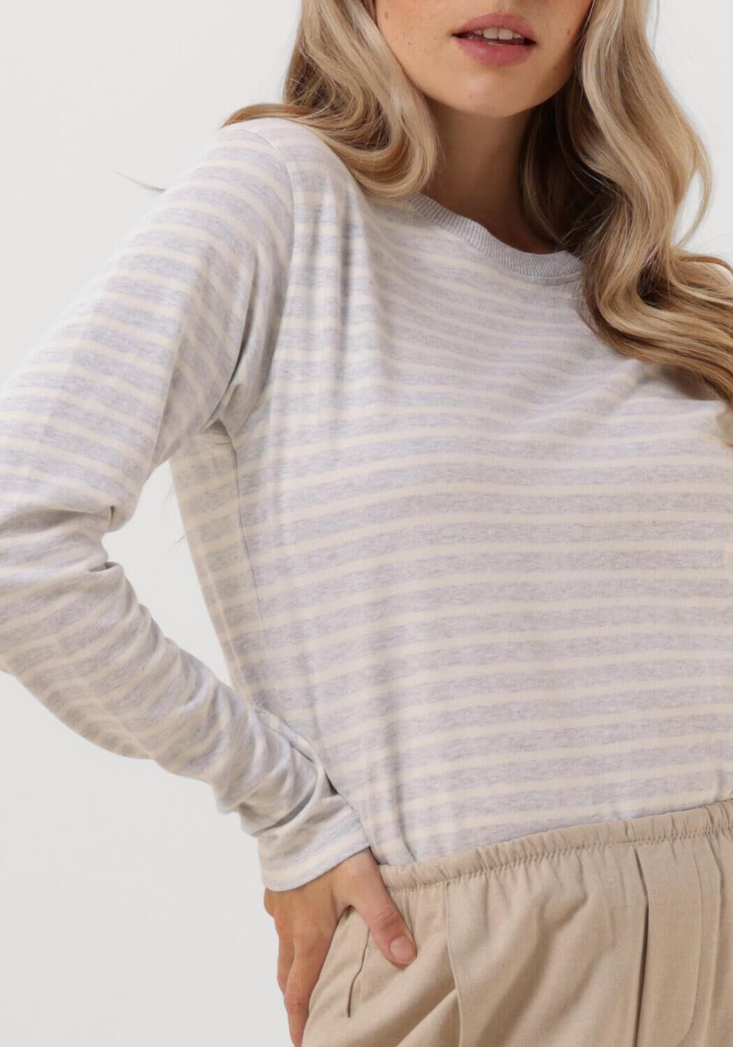 PENN & INK Dames Tops & T-shirts 516 Sweater Stripe Grijs