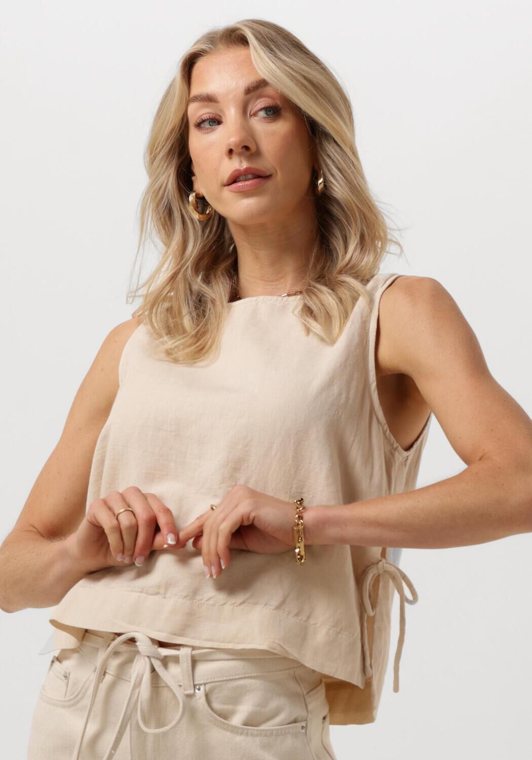 NEO NOIR Dames Tops & T-shirts Svetlana Linen Top Beige