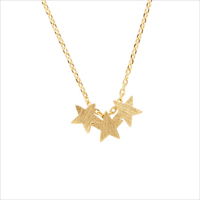 Gouden ALLTHELUCKINTHEWORLD Ketting FORTUNE NECKLACE THREE STARS - large