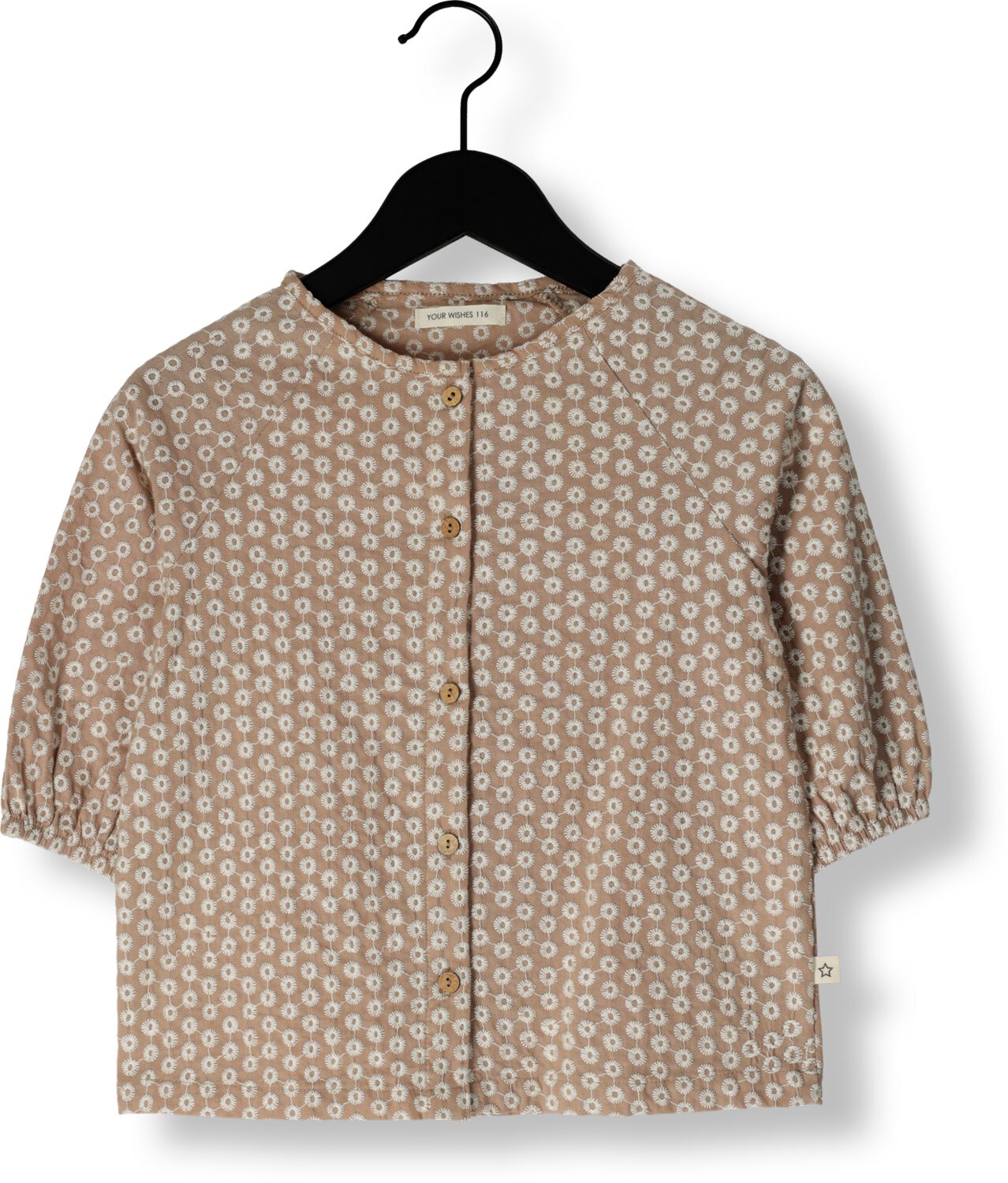 YOUR WISHES Meisjes Blouses Broderie Raglan Blouse Beige
