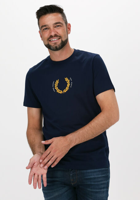 Donkerblauwe FRED PERRY T-shirt LAUREL WREATH T-SHIRT - large