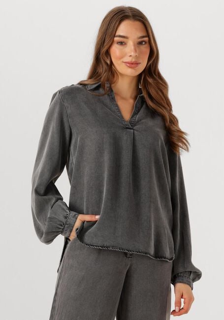 Donkergrijze SIMPLE Blouses WV-TENCEL-TWILL-25-3 - large