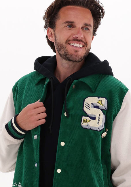 Groene SCOTCH & SODA Jack CORDUROY COLLEGE JACKET WITH WOOL-BLEND SLEEVES - large