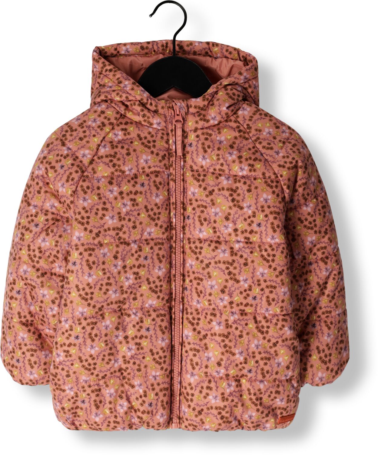 Your Wishes gebloemde gewatteerde winterjas Ovy oudroze Meisjes Polyester Capuchon 122 128