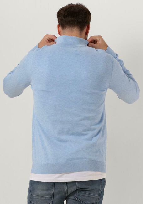 Lichtblauwe SELECTED HOMME Trui SLHBERG HALF ZIP CARDIGAN NOOS - large