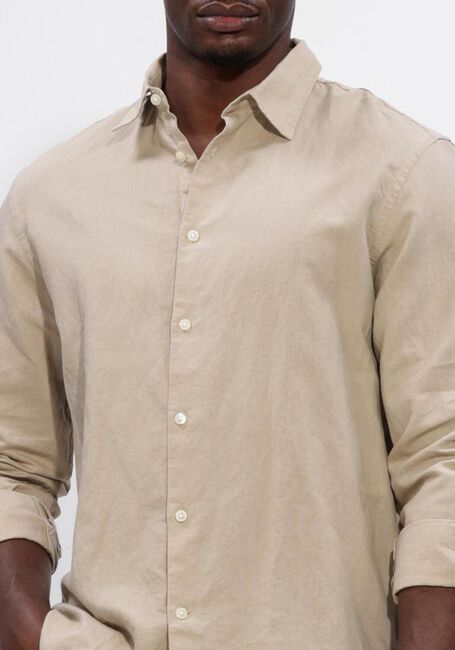Zand SELECTED MEN Casual overhemd SLHREGCLAY LINENBLEND LS SHIRT CLA NOOS - large