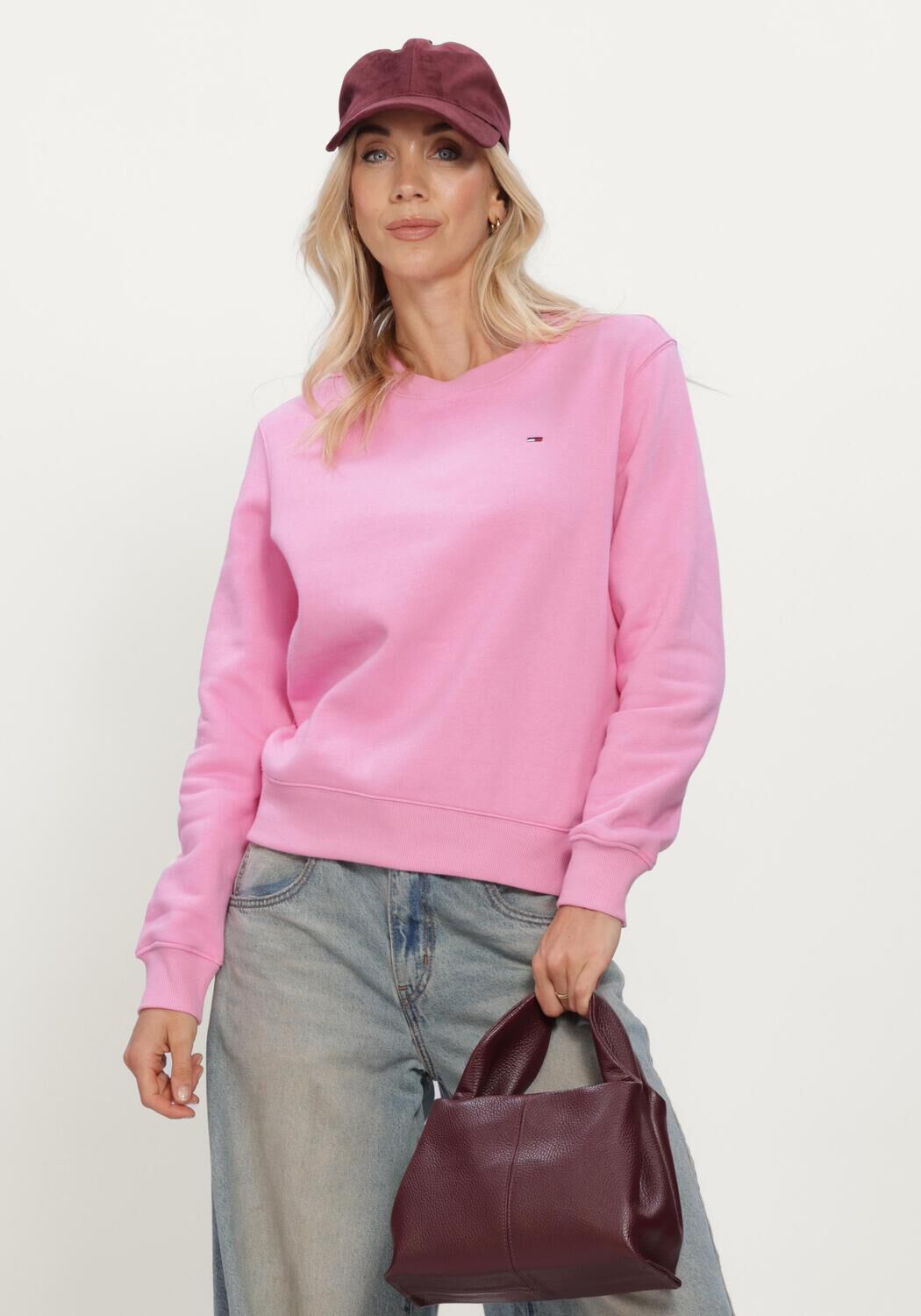 Roze TOMMY JEANS Trui TJW REG S FLAG CREW - large