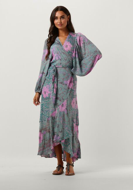 Blauwe SISSEL EDELBO Maxi jurk ZELDA WRAP DRESS - large