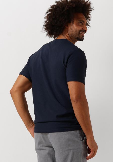 Donkerblauwe SELECTED HOMME T-shirt SLHMAURICE STRUCTURE SS O-NECK - large