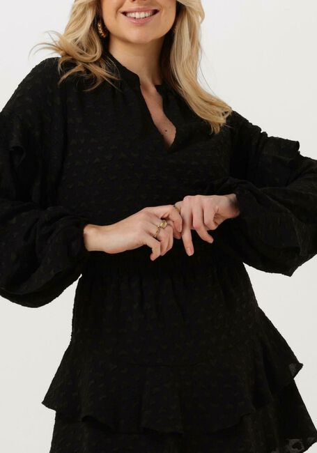 Zwarte REFINED DEPARTMENT Blouses MILAYA WOVEN RUFFLE BLOUSE - large