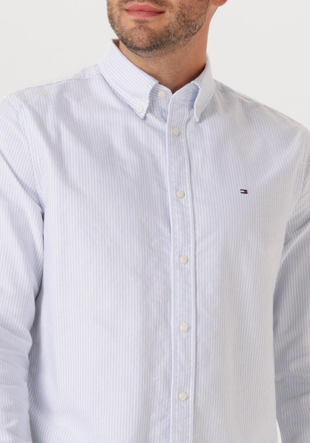 TOMMY HILFIGER Heren Overhemden Heritage Oxford Stripe Rf Shirt Lichtblauw