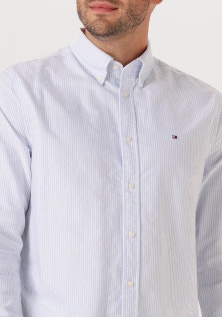 Lichtblauwe TOMMY HILFIGER Casual overhemd HERITAGE OXFORD STRIPE RF SHIRT - large