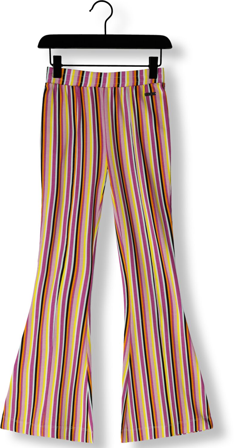 Raizzed flared broek Sanima lila geel multicolor Paars Meisjes Stretchkatoen 128