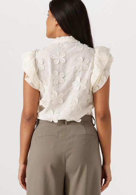 Witte AAIKO T-shirt GEZANA EMBROIDERY VIS 671 - large
