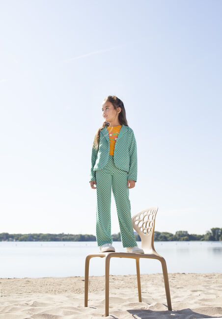 Groene MOODSTREET Pantalon PANTS IN JACQUARD KNIT CHECK - large