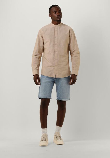 Beige SELECTED MEN Casual overhemd SLHSLIMNEW-LINEN SHIRT LS BAND W - large