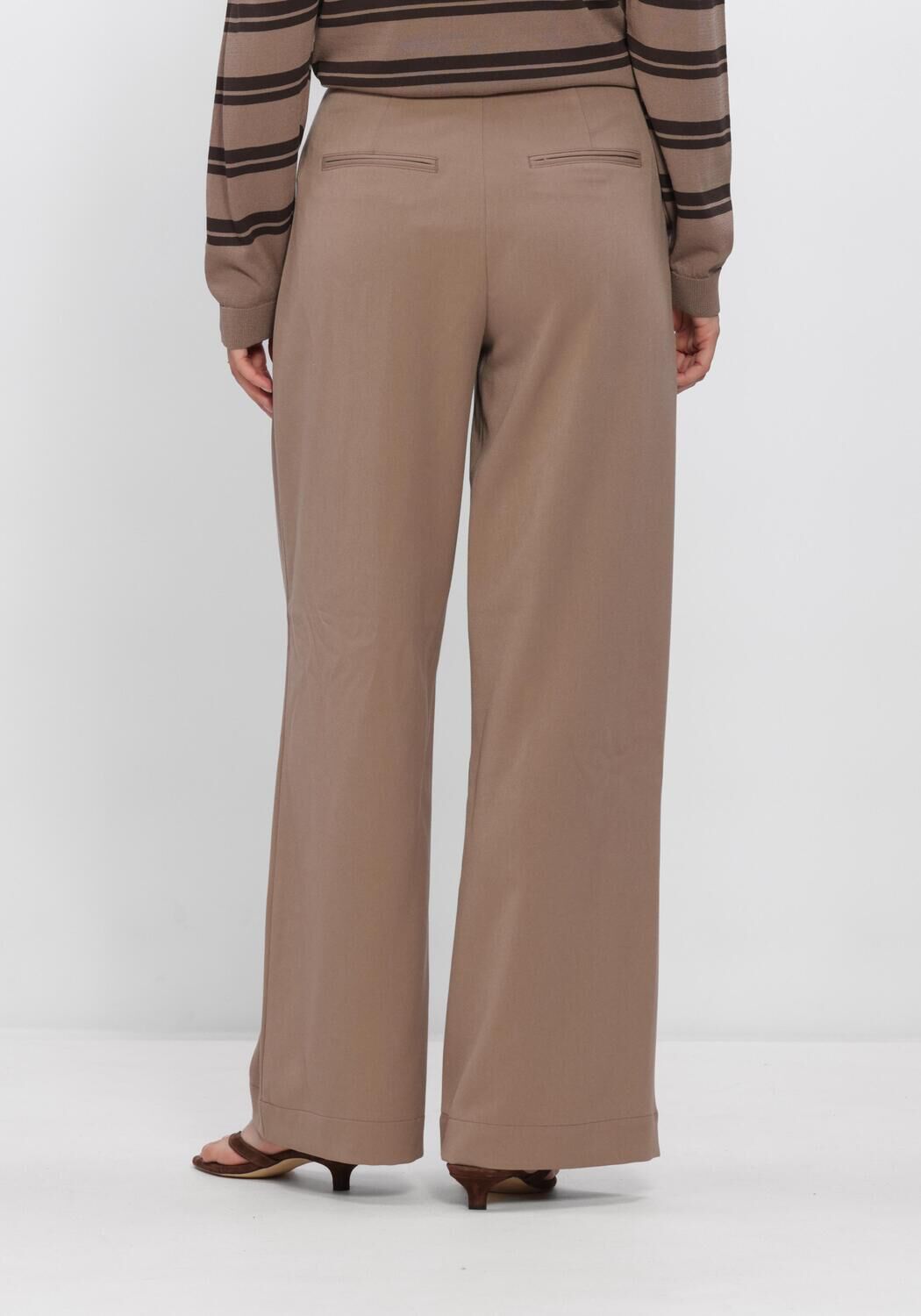 Lichtgrijze MSCH COPENHAGEN Wijde broek MSCHHENRIKA HW PANTS - large