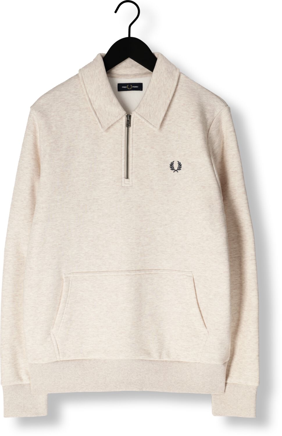 FRED PERRY Heren Truien & Vesten Halfzip Fleece Back Sweatshirt Gebroken Wit