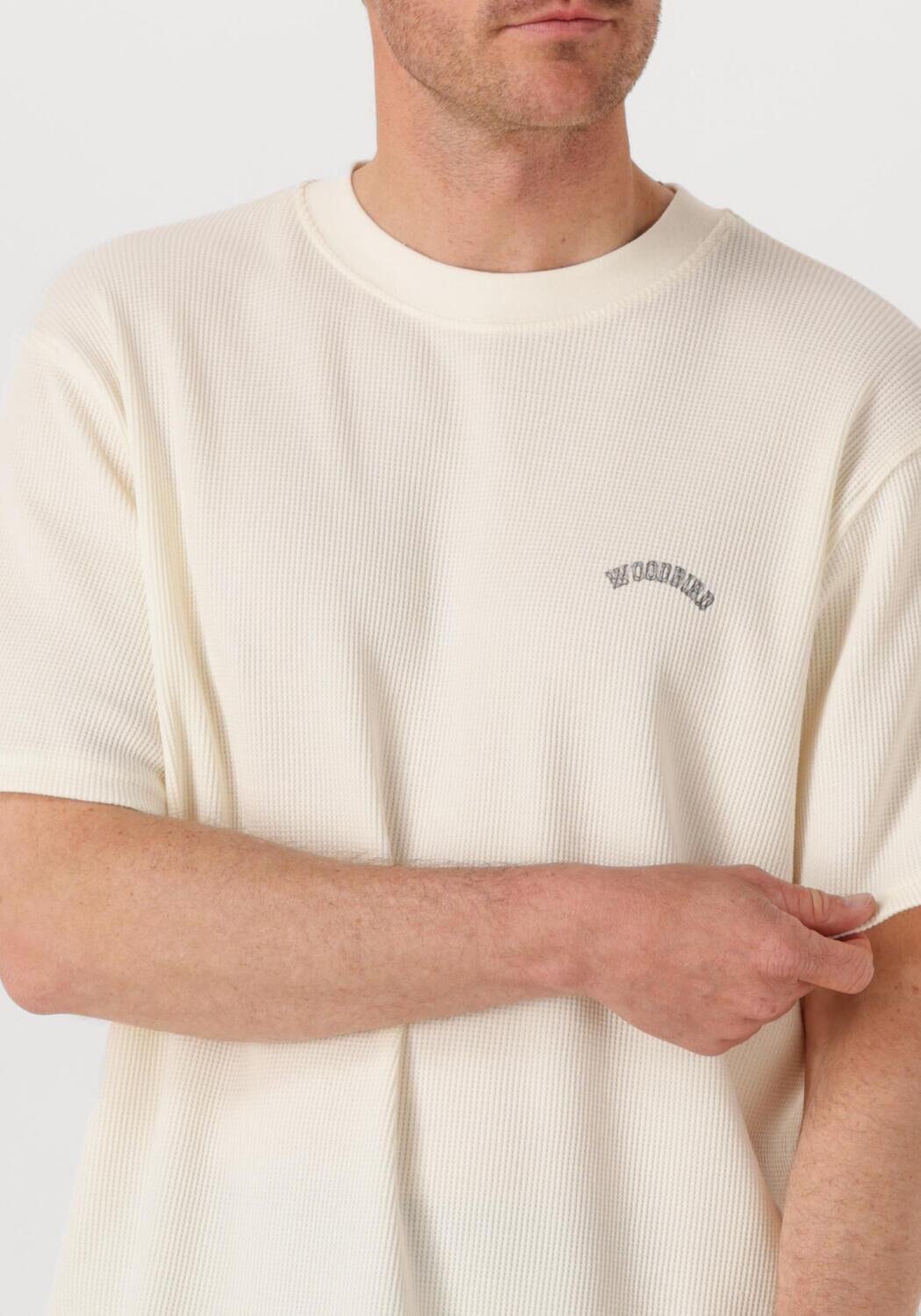 WOODBIRD Heren Polo's & T-shirts Wbbaine Waffel Tee Gebroken Wit