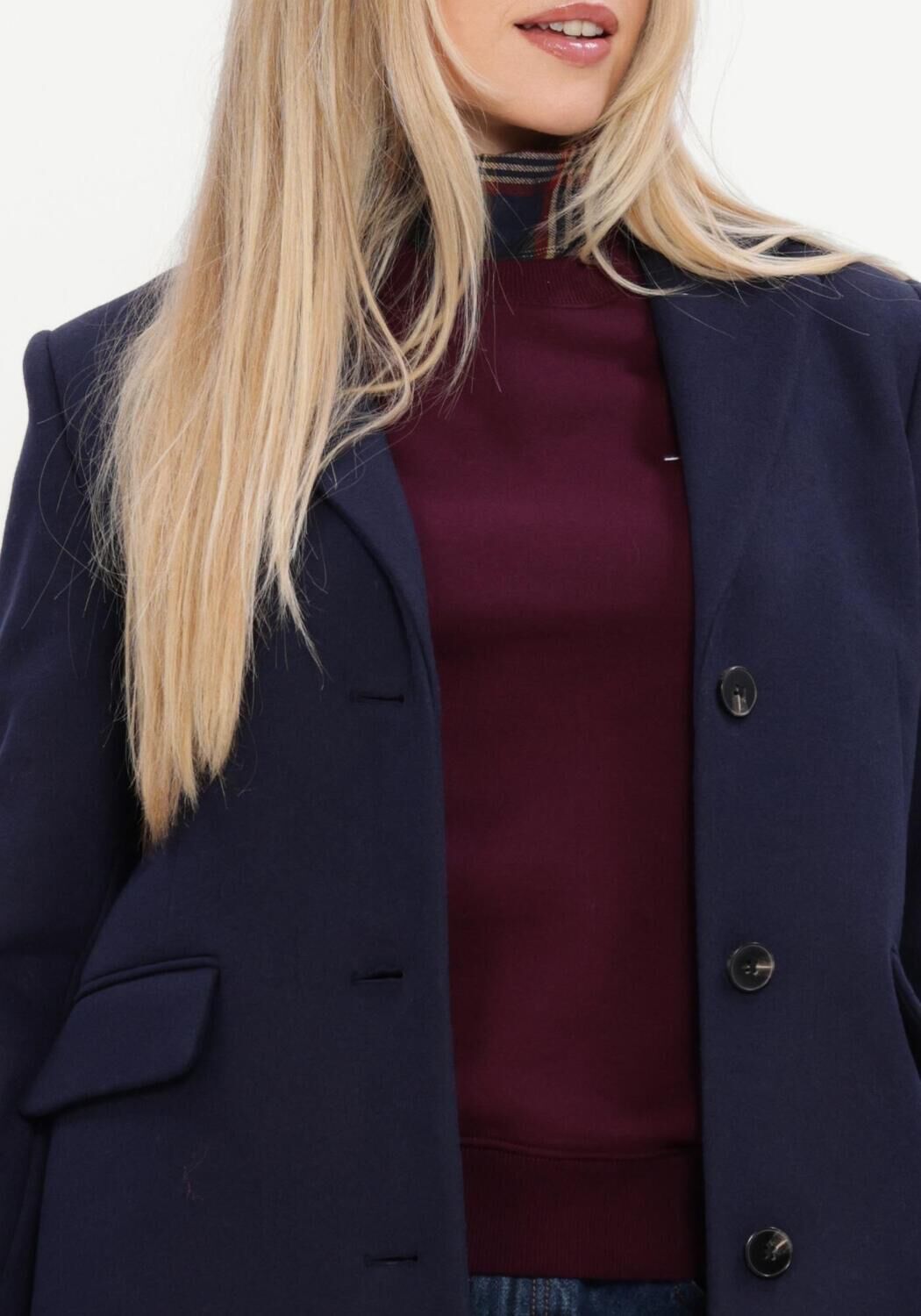 Donkerblauwe TOMMY HILFIGER Mantel WOOL CLASSIC SB COAT - large