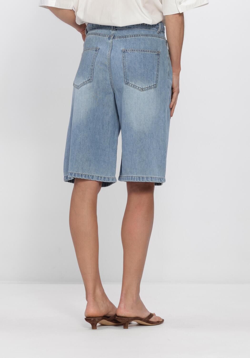 Blauwe OBJECT Shorts OBJROSIE MW LO DENIM LONG - large