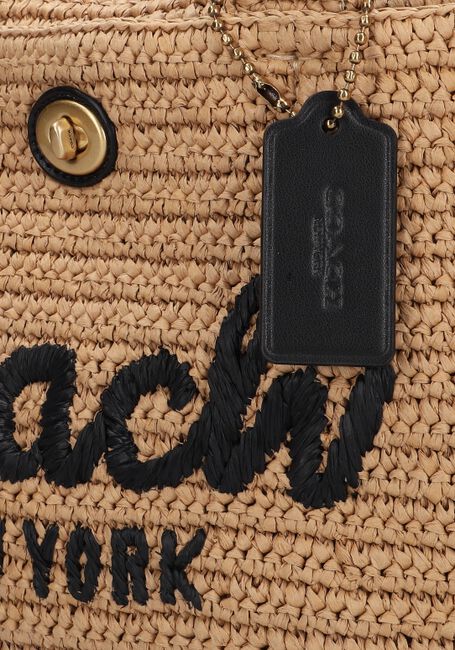 Beige COACH Handtas STRAW CARGO TOTE Beige COACH Handtas STRAW CARGO TOTE - large