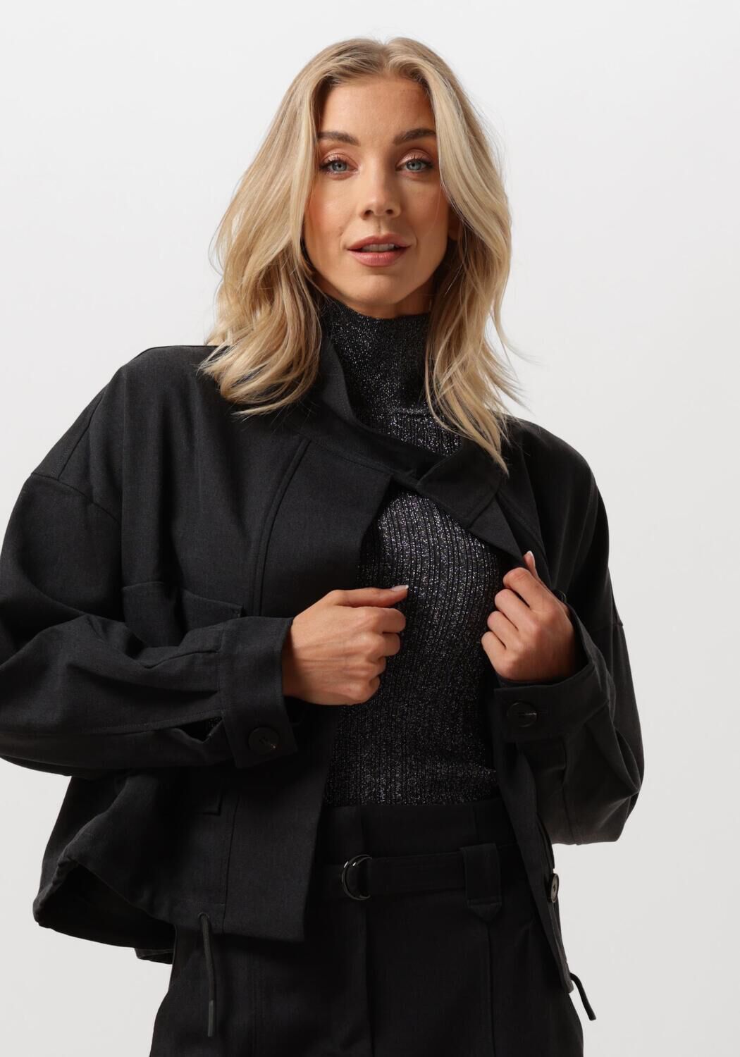 Suncoo Grijze Elegante Jas voor Vrouwen Black Dames